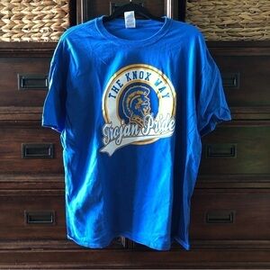 Royal Blue The Knox Way Trojan Pride short sleeve graphic tee in size XL